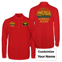 Thumbnail for Retro Airbus A330 Designed Long Sleeve Polo T-Shirts (Double-Side)