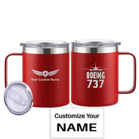 Thumbnail for Boeing 737 & Plane Designed Stainless Steel Laser Engraved Mugs