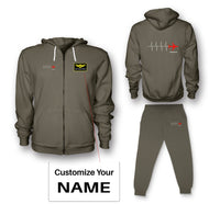 Thumbnail for Aviation Heartbeats Designed Zipped Hoodies & Sweatpants Set