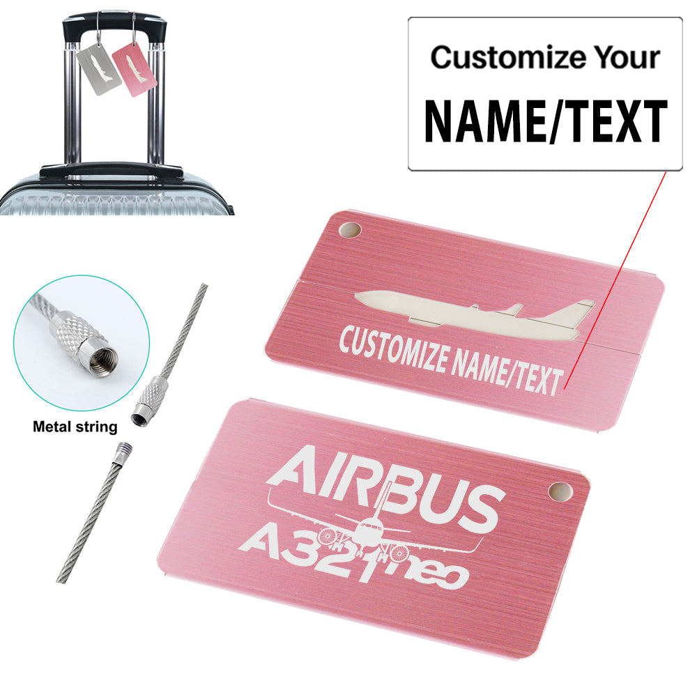 Amazing Airbus A321neo Designed Aluminum Airplane Luggage Tags