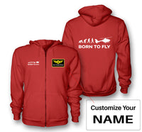 Thumbnail for Born To Fly Helicopter Designed Zipped Hoodies