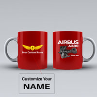 Thumbnail for Airbus A380 & Trent 900 Engine Designed Ceramic White Mugs
