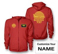 Thumbnail for Retro Boeing 737 Designed Zipped Hoodies