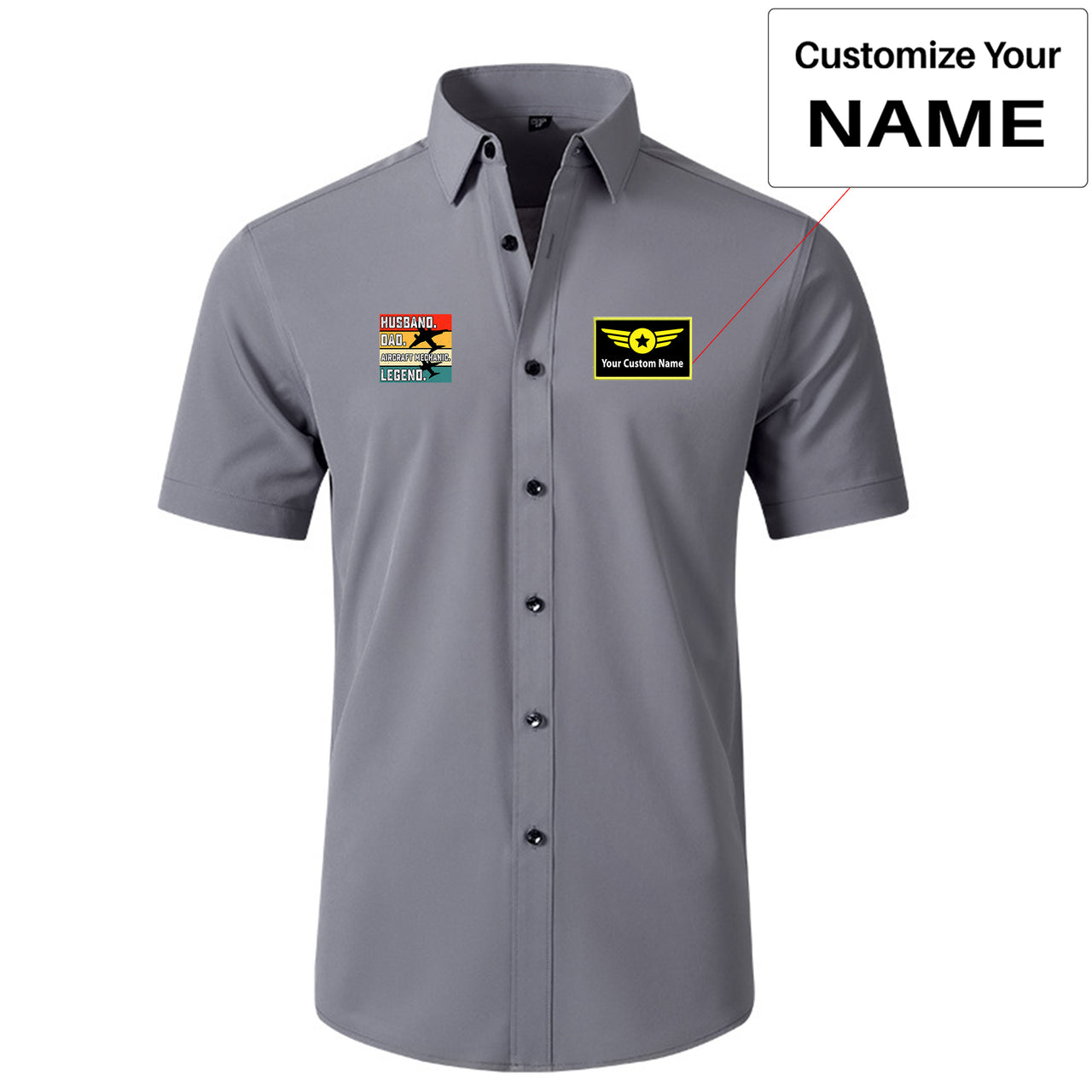 Husband & Dad & Aircraft Mechanic & Legend Designed Short Sleeve Shirts