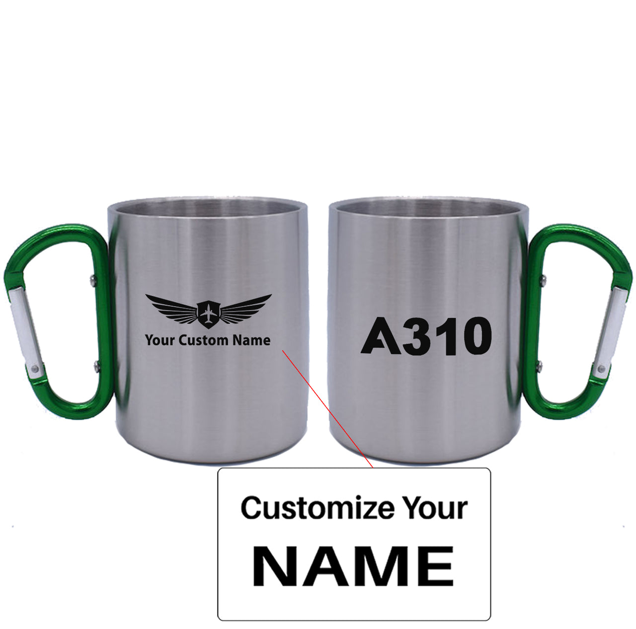 A310 Flat Text Designed Stainless Steel Outdoors Mugs