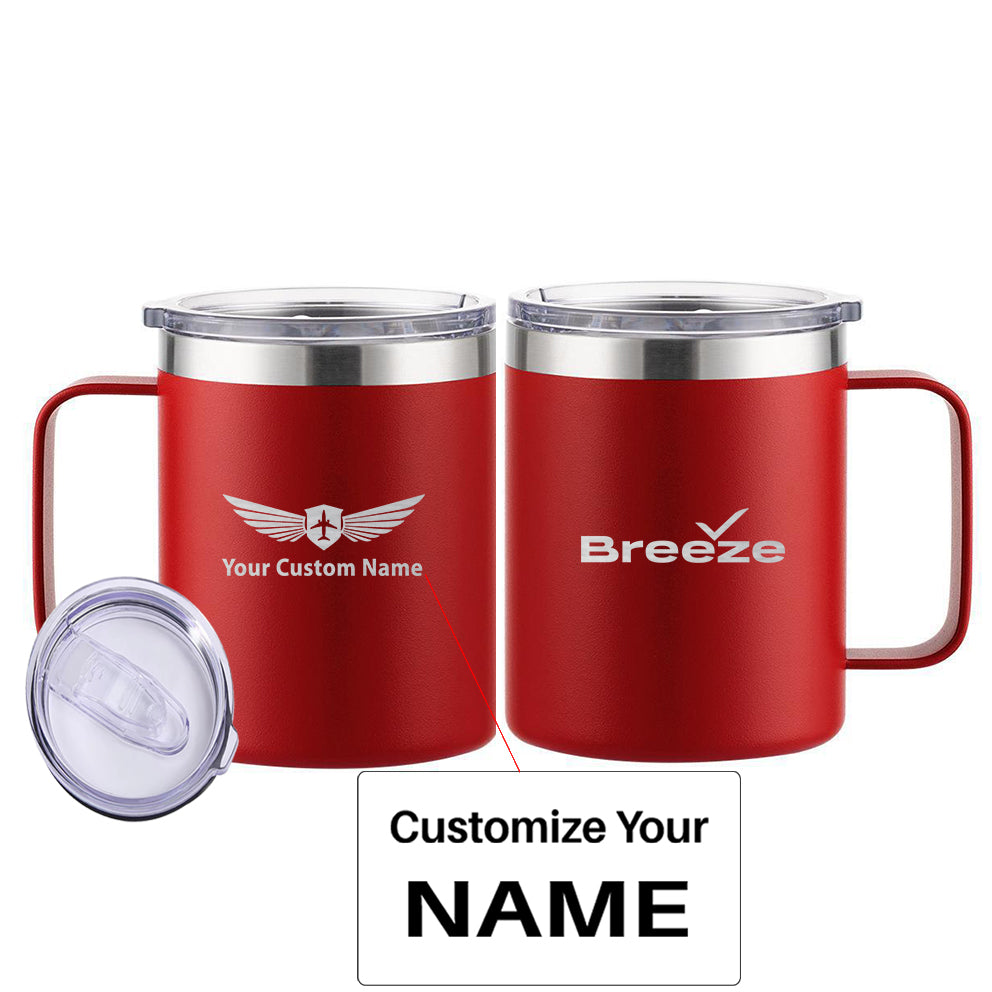 Breeze Airways Designed Stainless Steel Laser Engraved Mugs