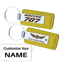 Thumbnail for Boeing 707 & Text Faux Leather Key Chains