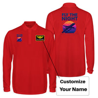 Thumbnail for Fly The Night Designed Long Sleeve Polo T-Shirts (Double-Side)