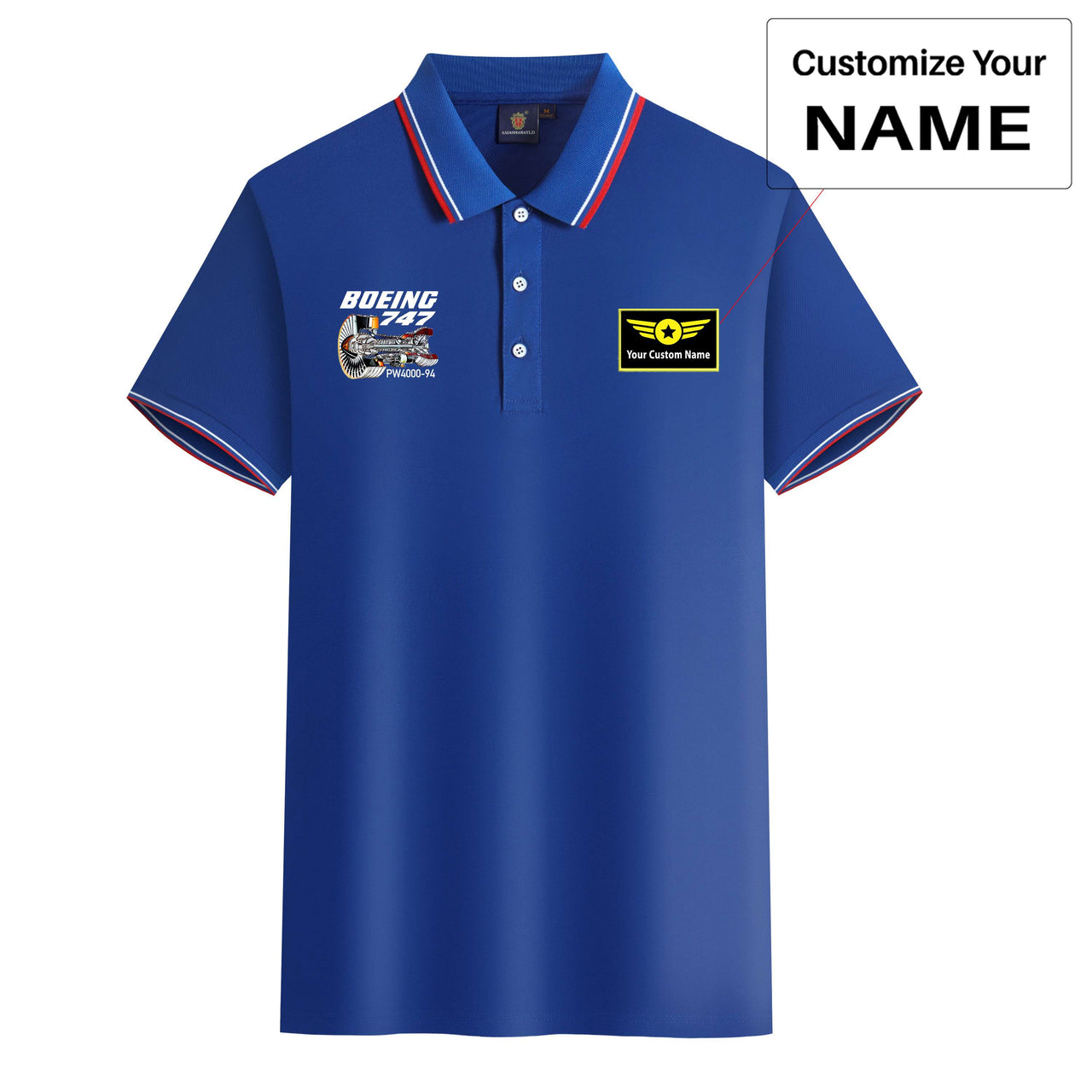 Boeing 747 & PW4000-94 Engine Designed Stylish Polo T-Shirts