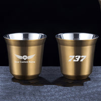 Thumbnail for 737 Flat Text Designed Double Wall Stainless Steel Coffee Mugs