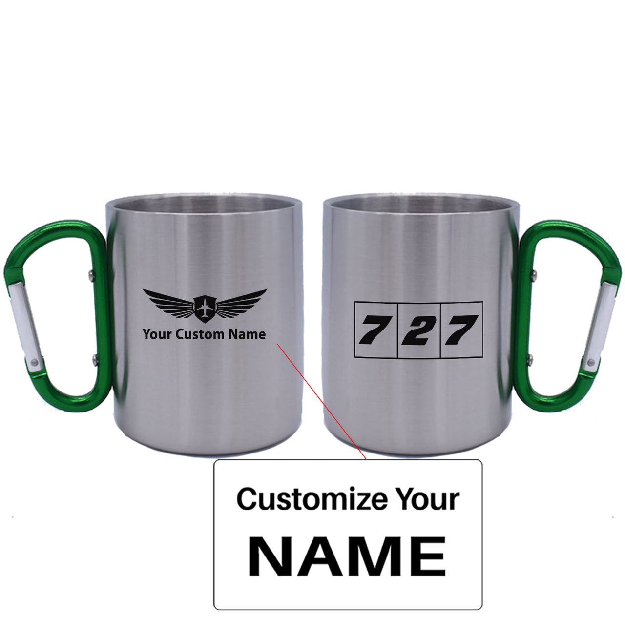 Flat Colourful 727 Designed Stainless Steel Outdoors Mugs