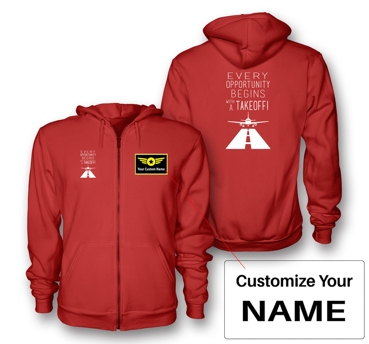 Every Opportunity Designed Zipped Hoodies