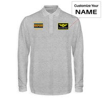 Thumbnail for Retro Boeign 747-8 Designed Long Sleeve Polo T-Shirts