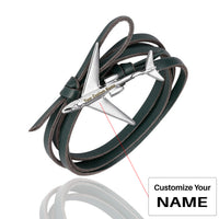 Thumbnail for (Edition 3) - Special Leather Rope Designed Airplane Bracelets Silver  (Adjustable)
