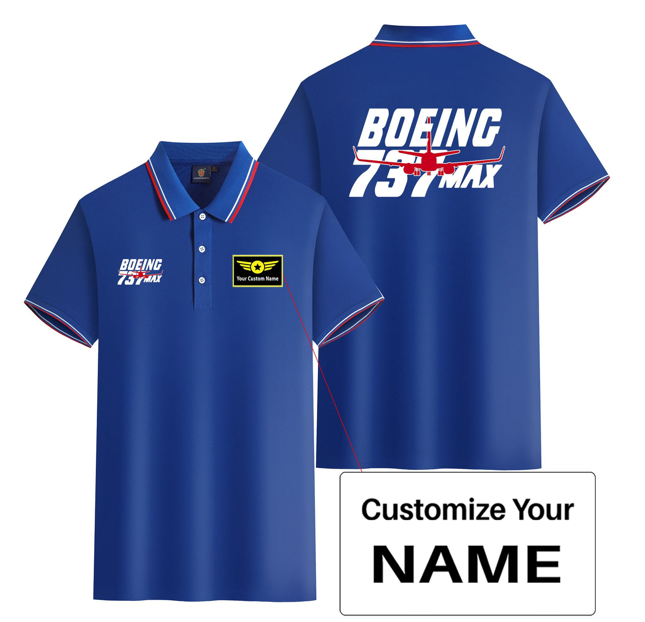 Amazing 737 Max Designed Stylish Polo T-Shirts (Double-Side)