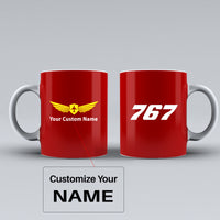 Thumbnail for 767 Flat Text Designed Ceramic White Mugs