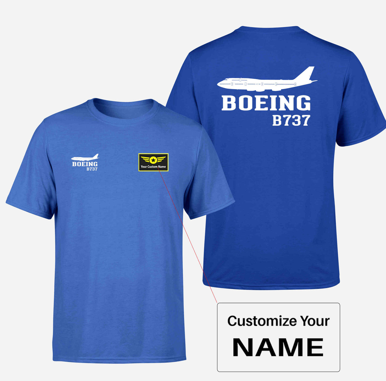 Boeing 737 Printed Designed Double-Side T-Shirts