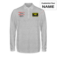 Thumbnail for Rule 1 - Pilot is Always Correct Designed Long Sleeve Polo T-Shirts
