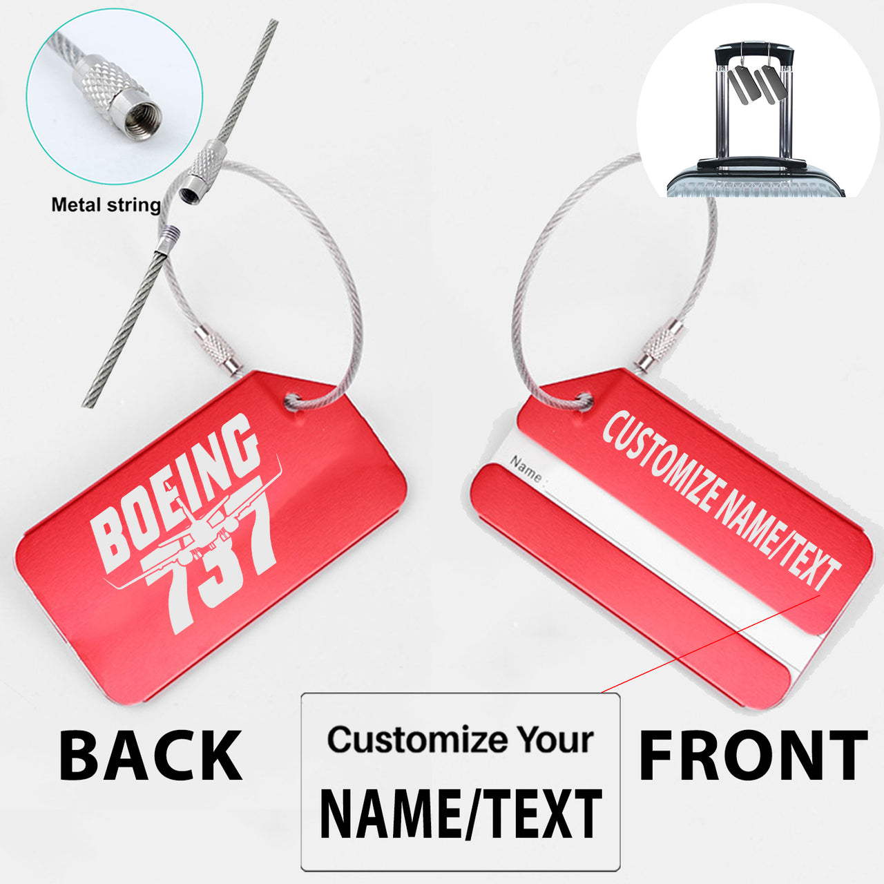 Amazing Boeing 737 Designed Fashion Metal Luggage Tags