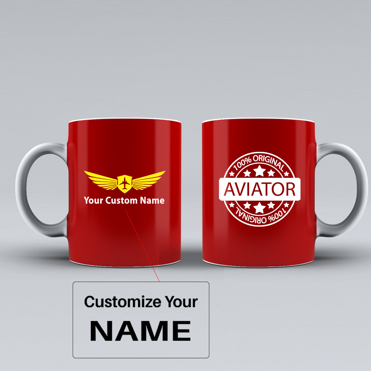100 Original Aviator Designed Ceramic White Mugs
