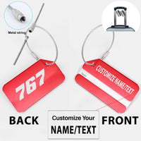Thumbnail for 767 Flat Text Designed Fashion Metal Luggage Tags