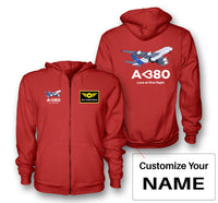 Thumbnail for Airbus A380 Love at first flight Designed Zipped Hoodies