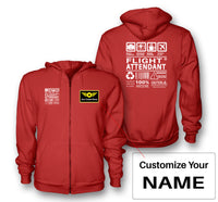 Thumbnail for Flight Attendant Label Designed Zipped Hoodies