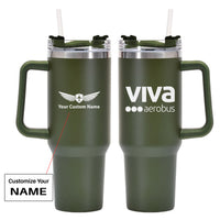 Thumbnail for Viva Aerobus 40oz Stainless Steel Car Mug With Holder