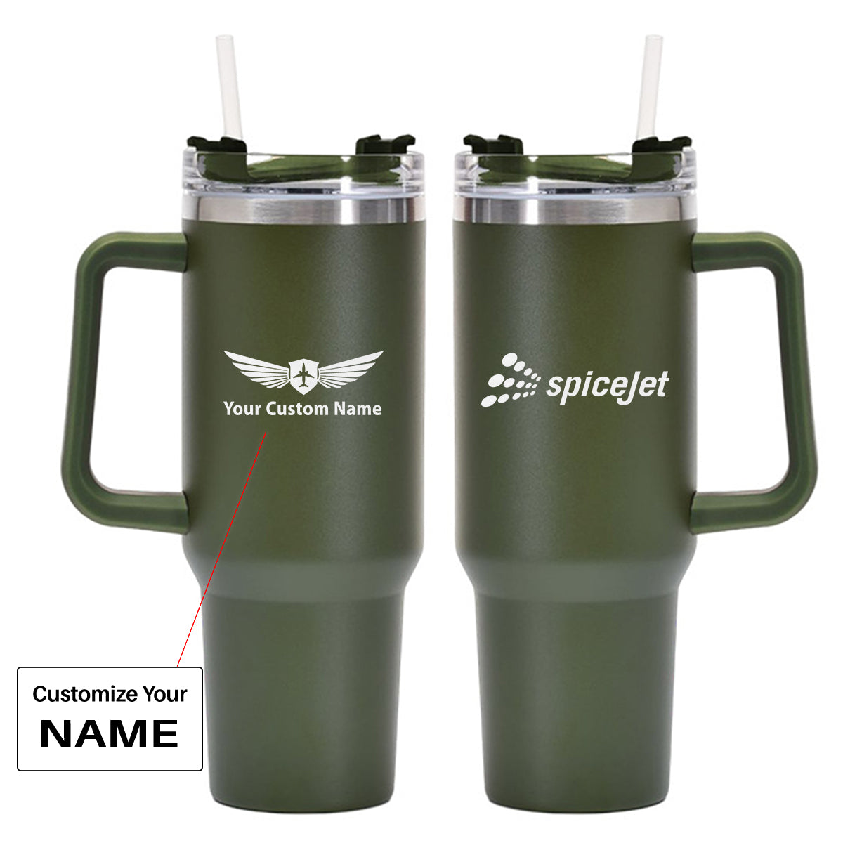 SpiceJet 40oz Stainless Steel Car Mug With Holder