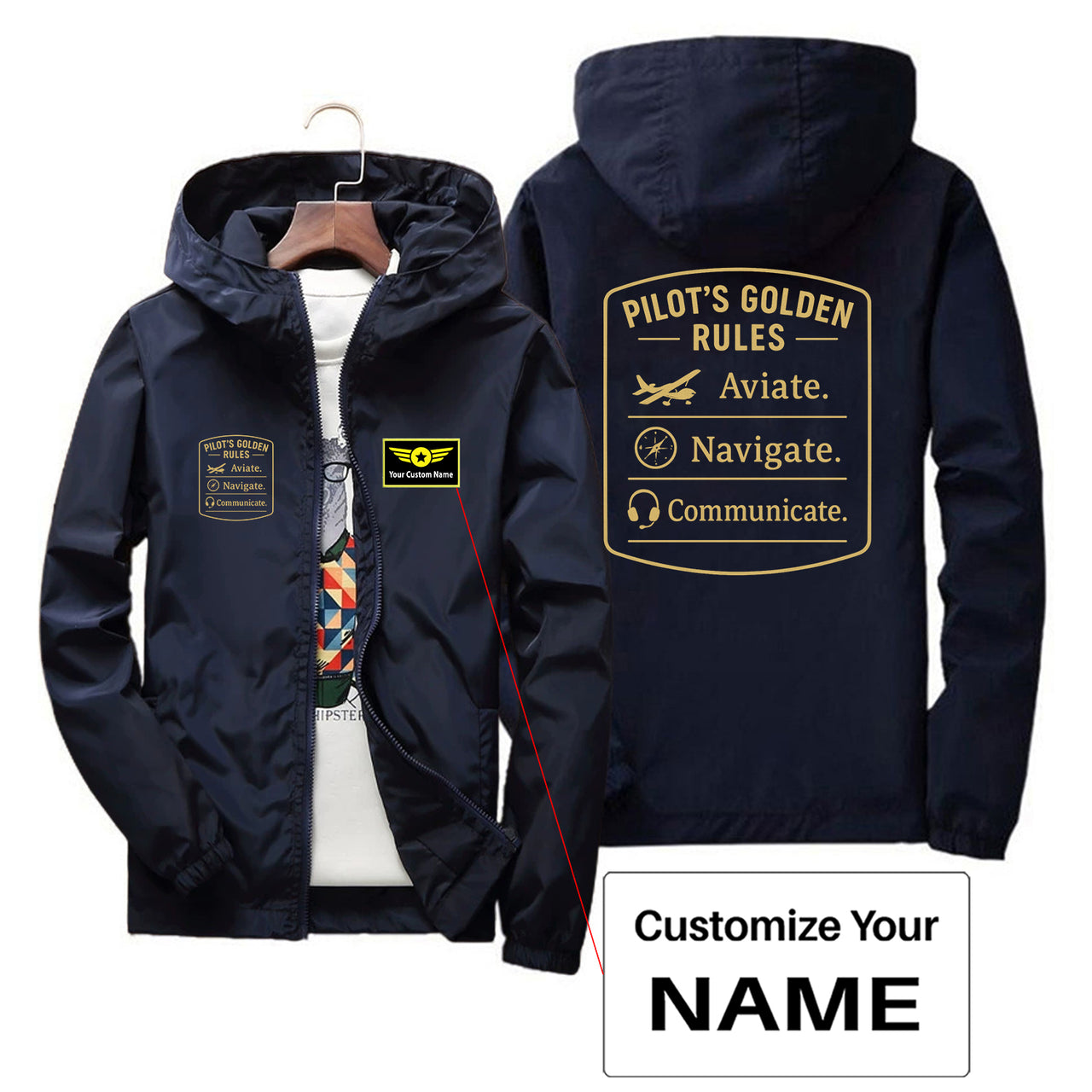 Pilot's Golden Rules Designed Thin Windbreaker Jackets