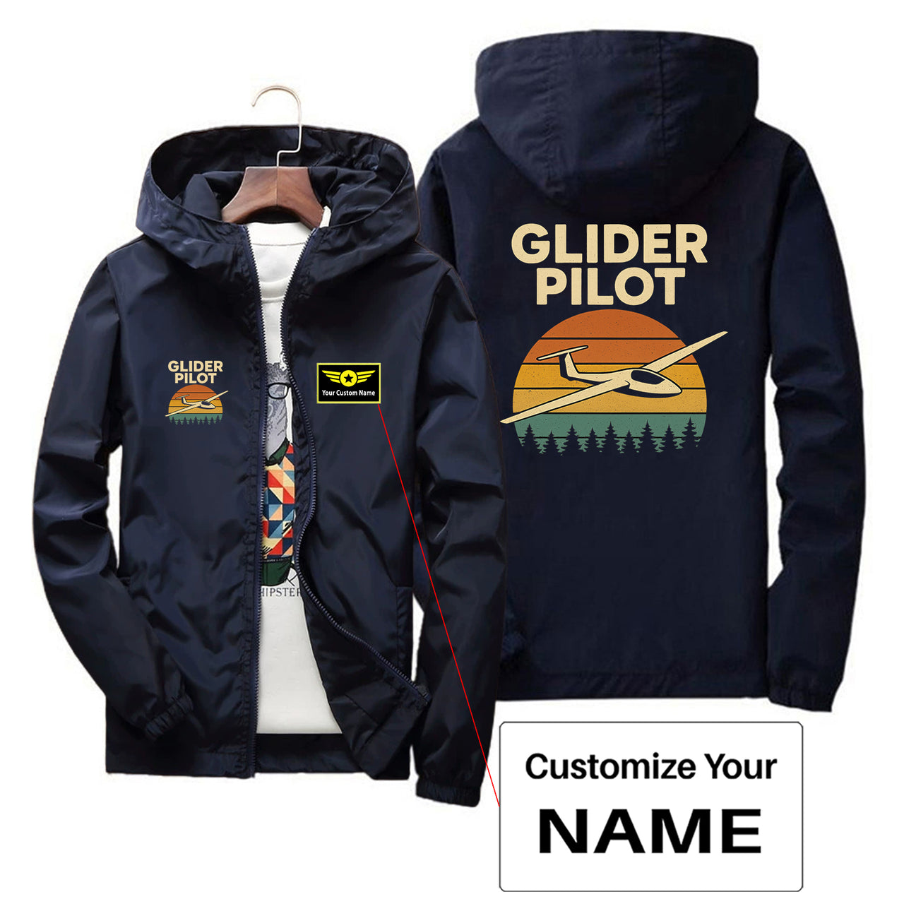 Retro Glider Designed Thin Windbreaker Jackets