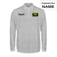 Thumbnail for Pilot & Jet Engine Designed Long Sleeve Polo T-Shirts