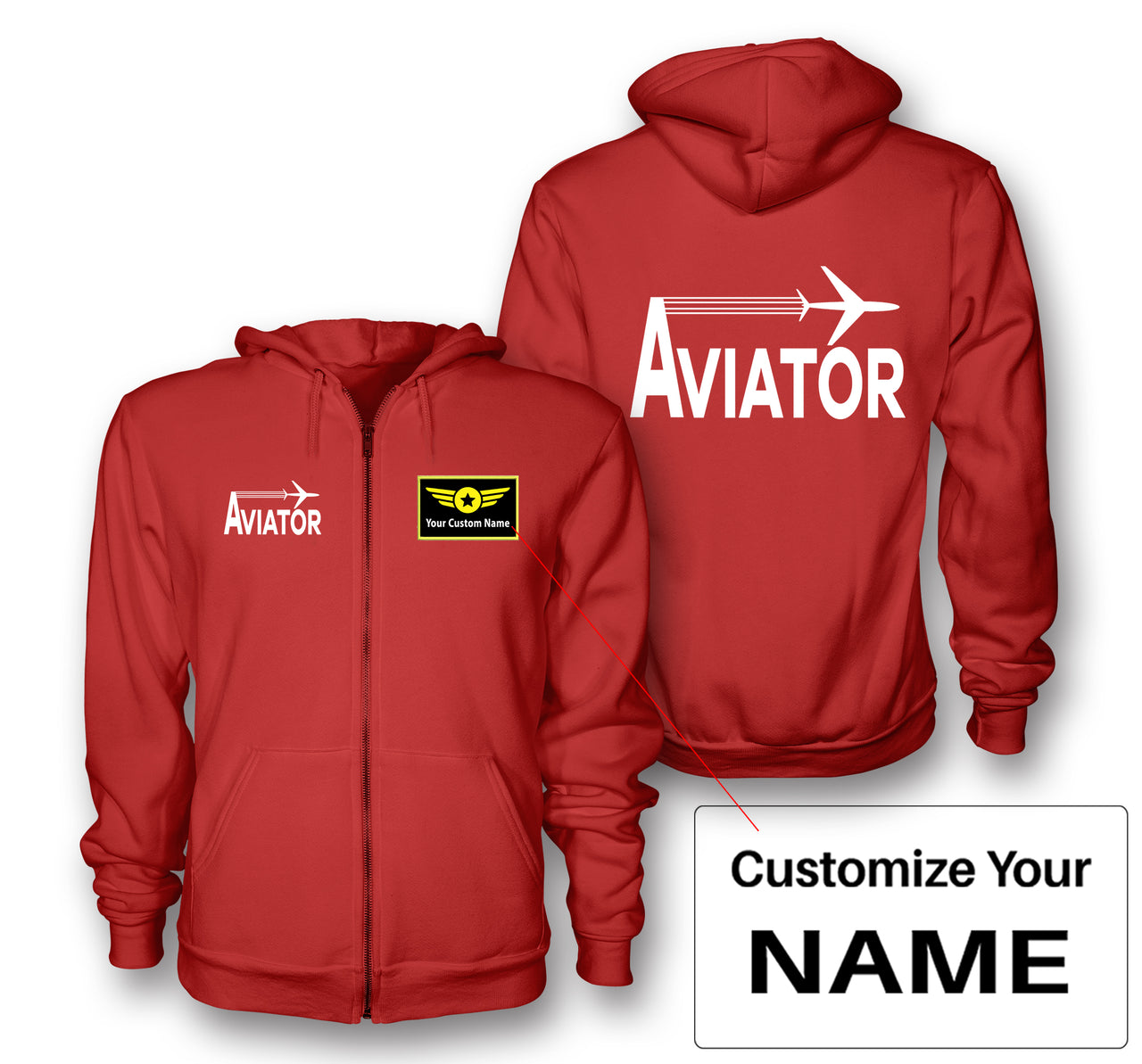 Aviator Designed Zipped Hoodies