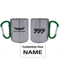 Thumbnail for Boeing 777 & Text Designed Stainless Steel Outdoors Mugs