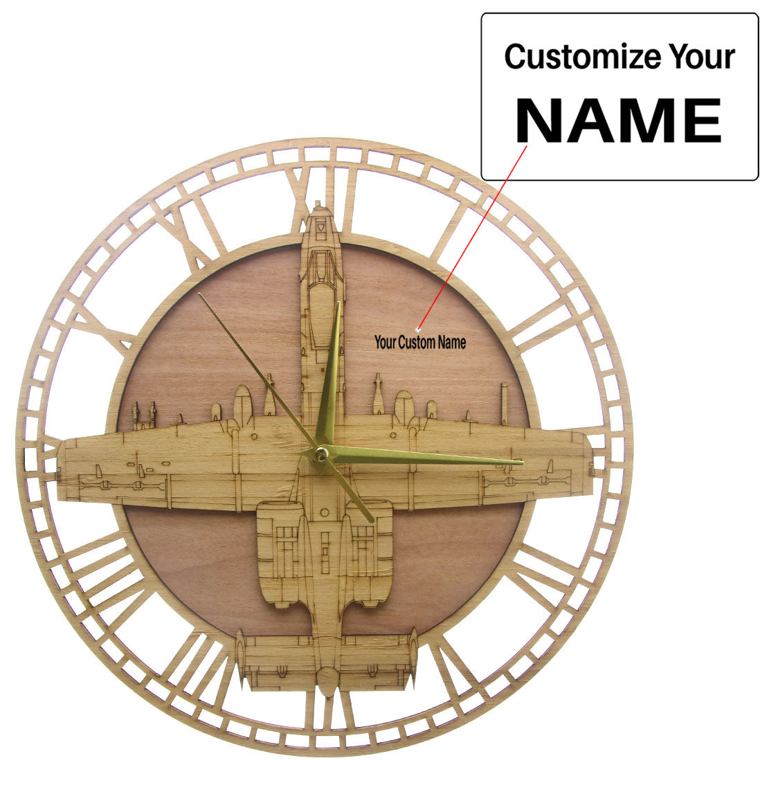 A-10 Warthog Designed Wooden Wall Clocks