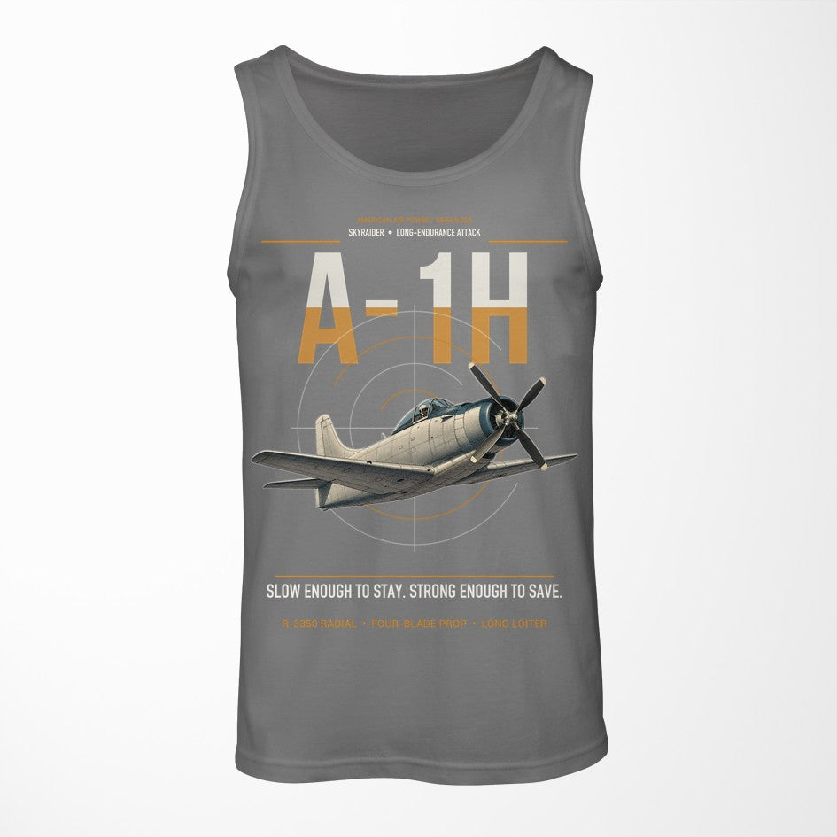 A-1H Skyraider design on gray tank top