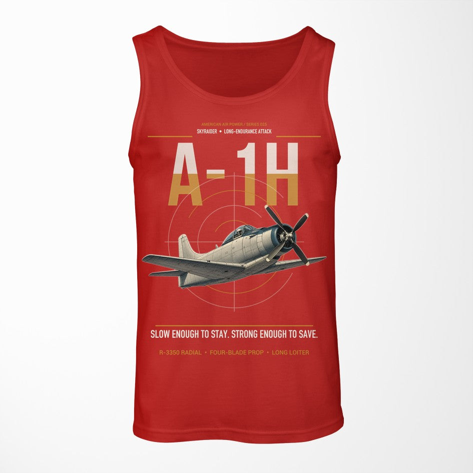A-1H Skyraider design on red tank top