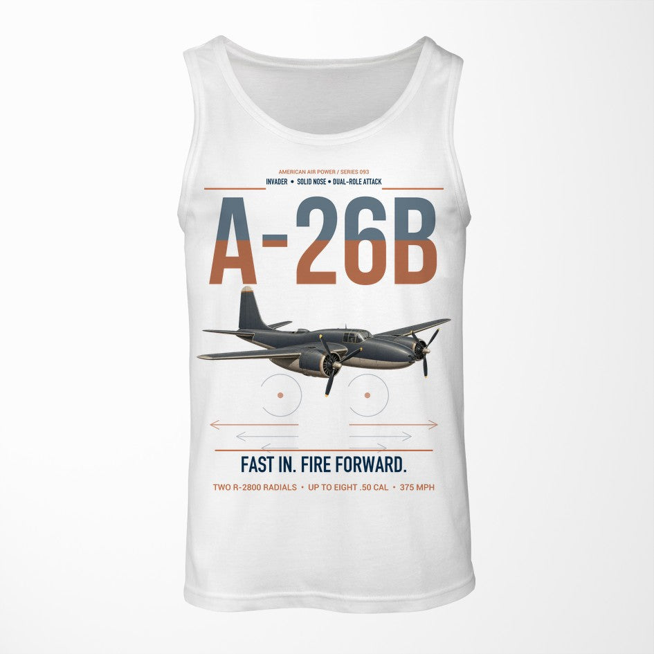 A-26B Invader design on white tank top