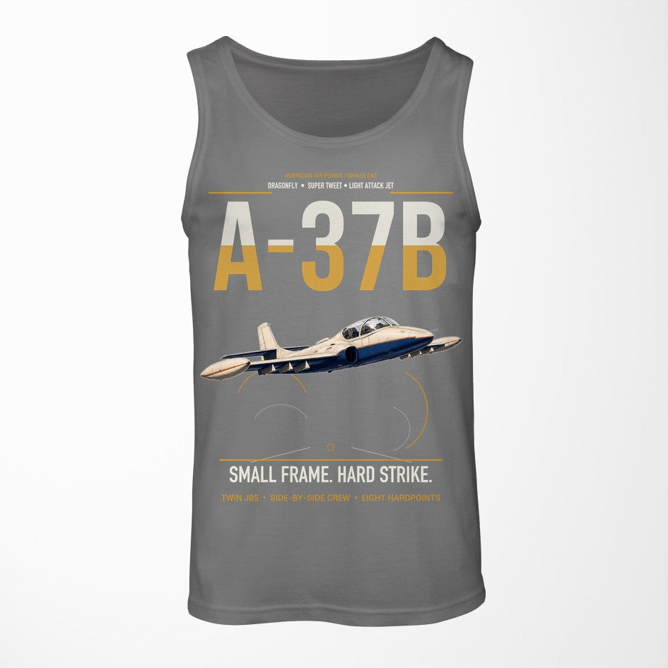 A-37B Dragonfly design on gray tank top