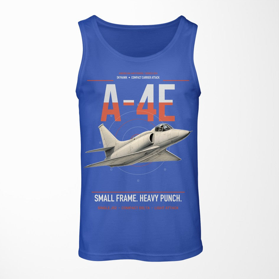 A-4E Skyhawk design on blue tank top