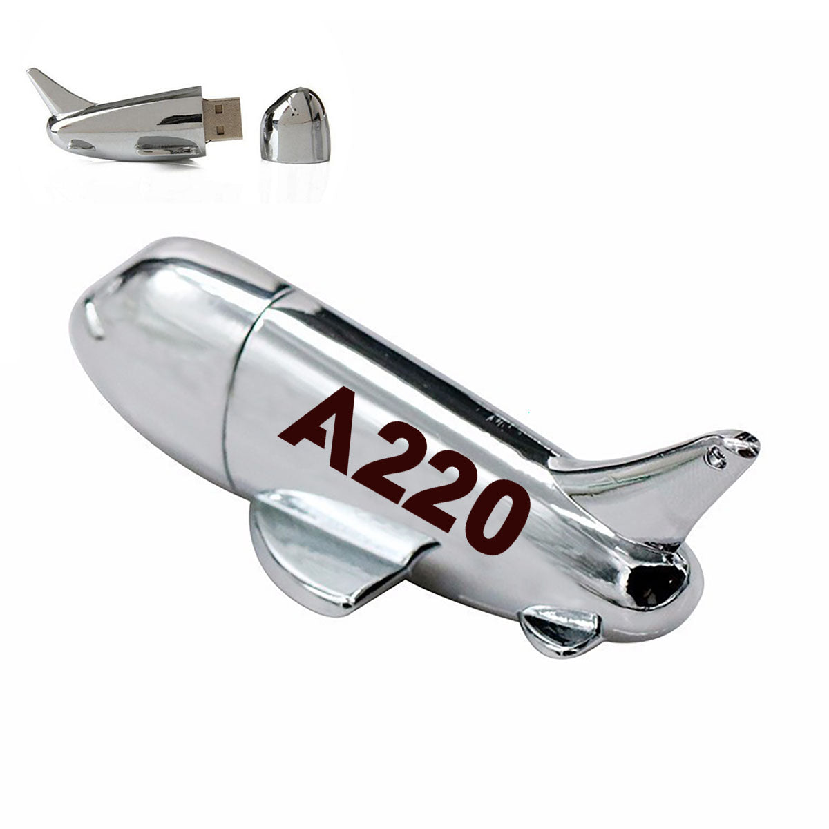 A220 Flat Text Designed Airplane Shape USB Drives