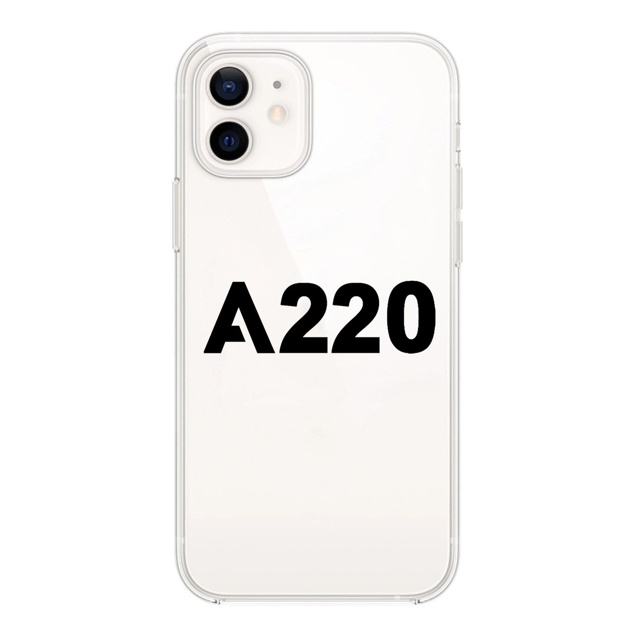 A220 Flat Text Designed Transparent Silicone iPhone Cases