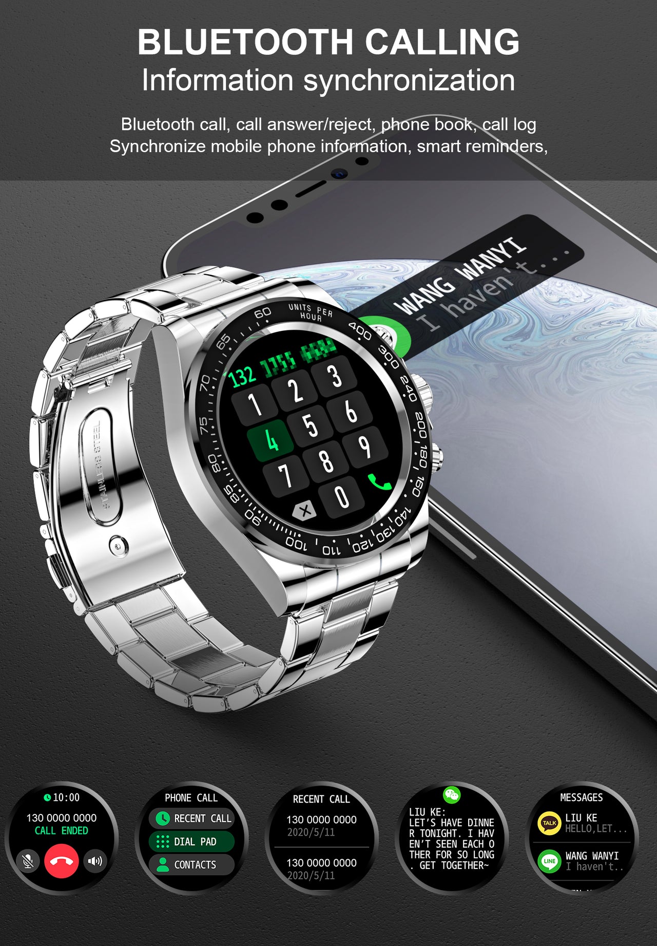 AW13 Pro Stainless Steel Smart Watch: Bluetooth Calling, Heart Rate Monitor & Fitness Bracelet Functionality