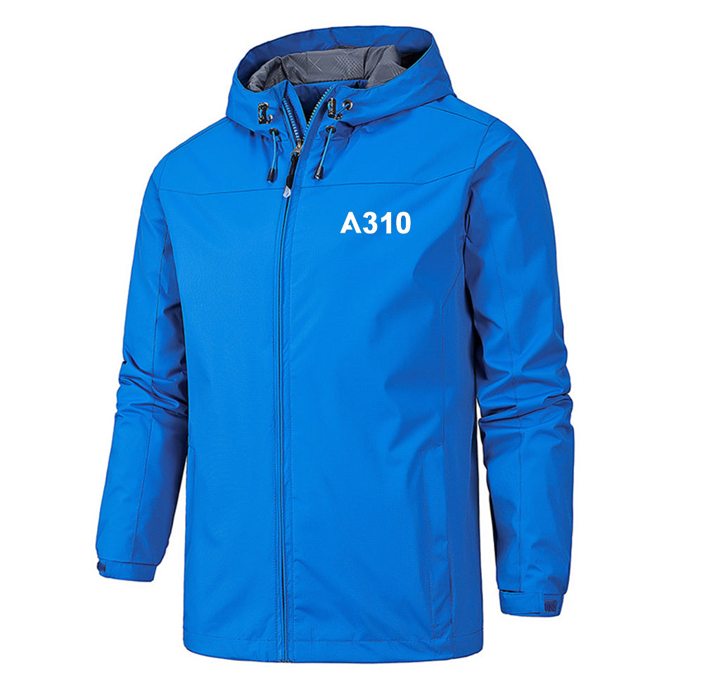 A310 Flat Text Designed Rain Jackets & Windbreakers