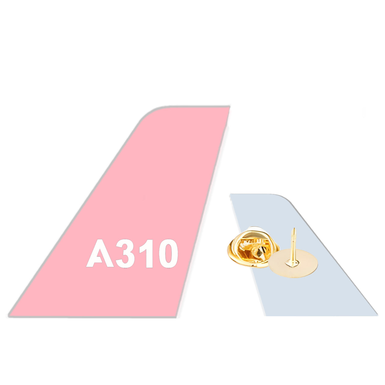 A310 Flat Text Designed Tail Shape Badges & Pins