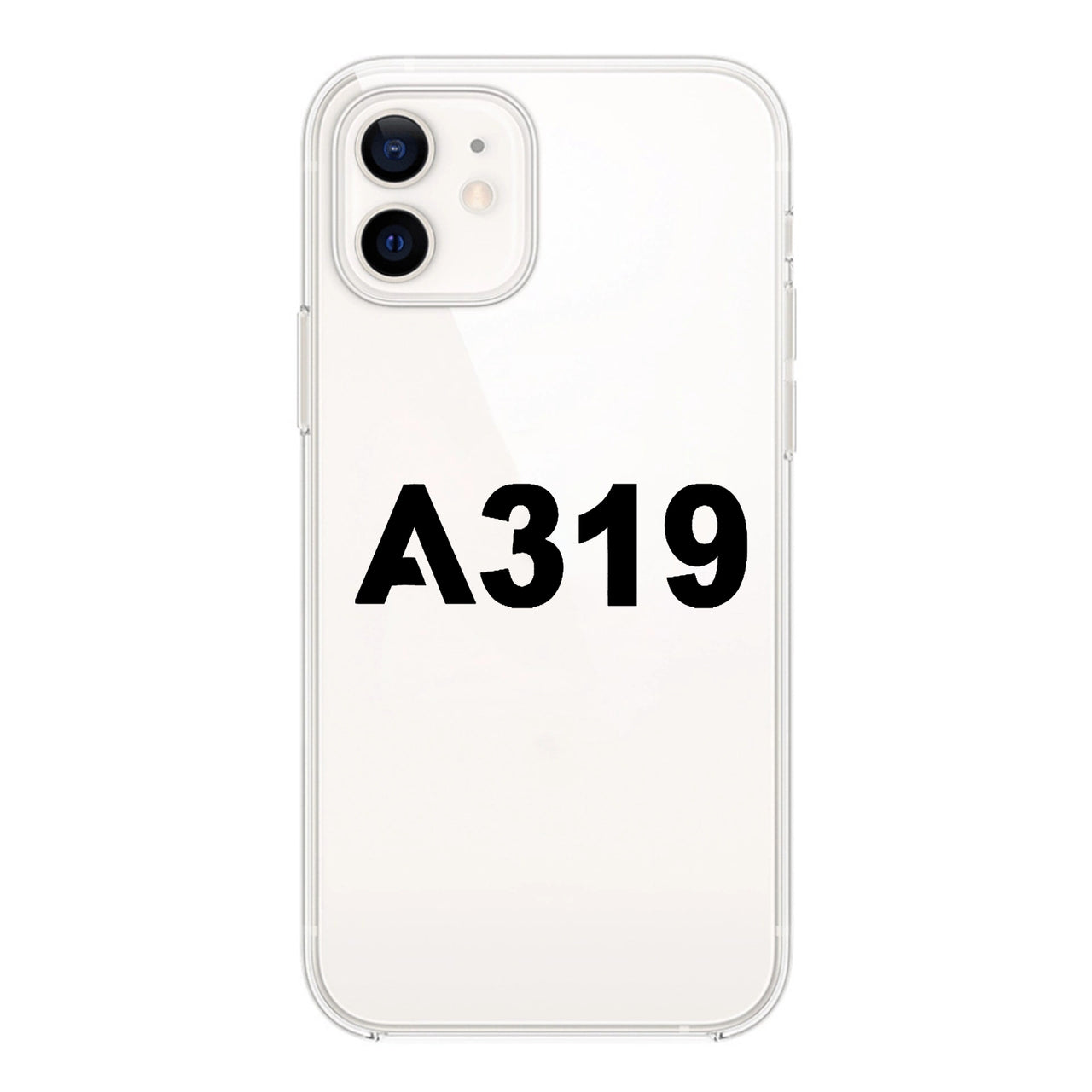 A319 Flat Text Designed Transparent Silicone iPhone Cases