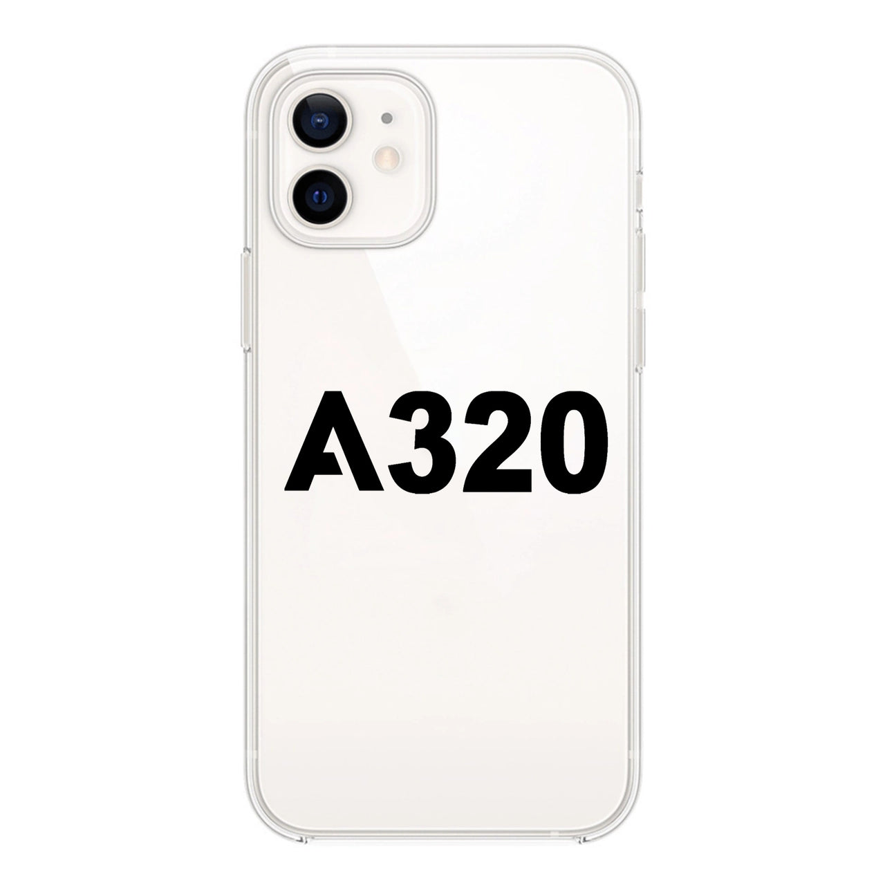A320 Flat Text Designed Transparent Silicone iPhone Cases