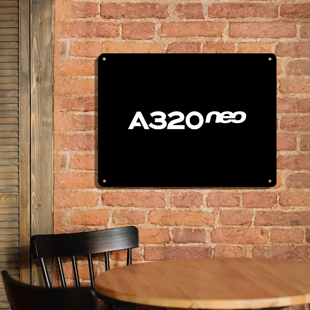 A320neo & Text Printed Metal Sign