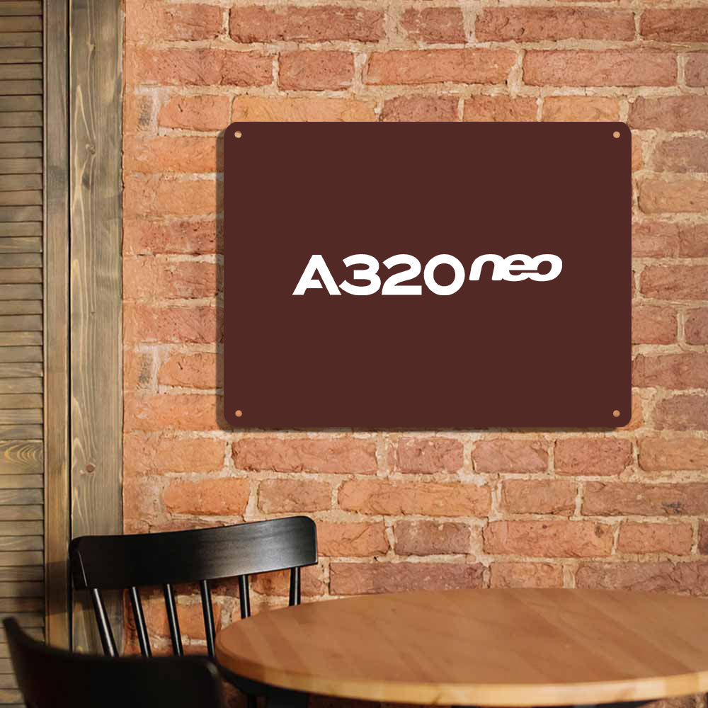 A320neo & Text Printed Metal Sign