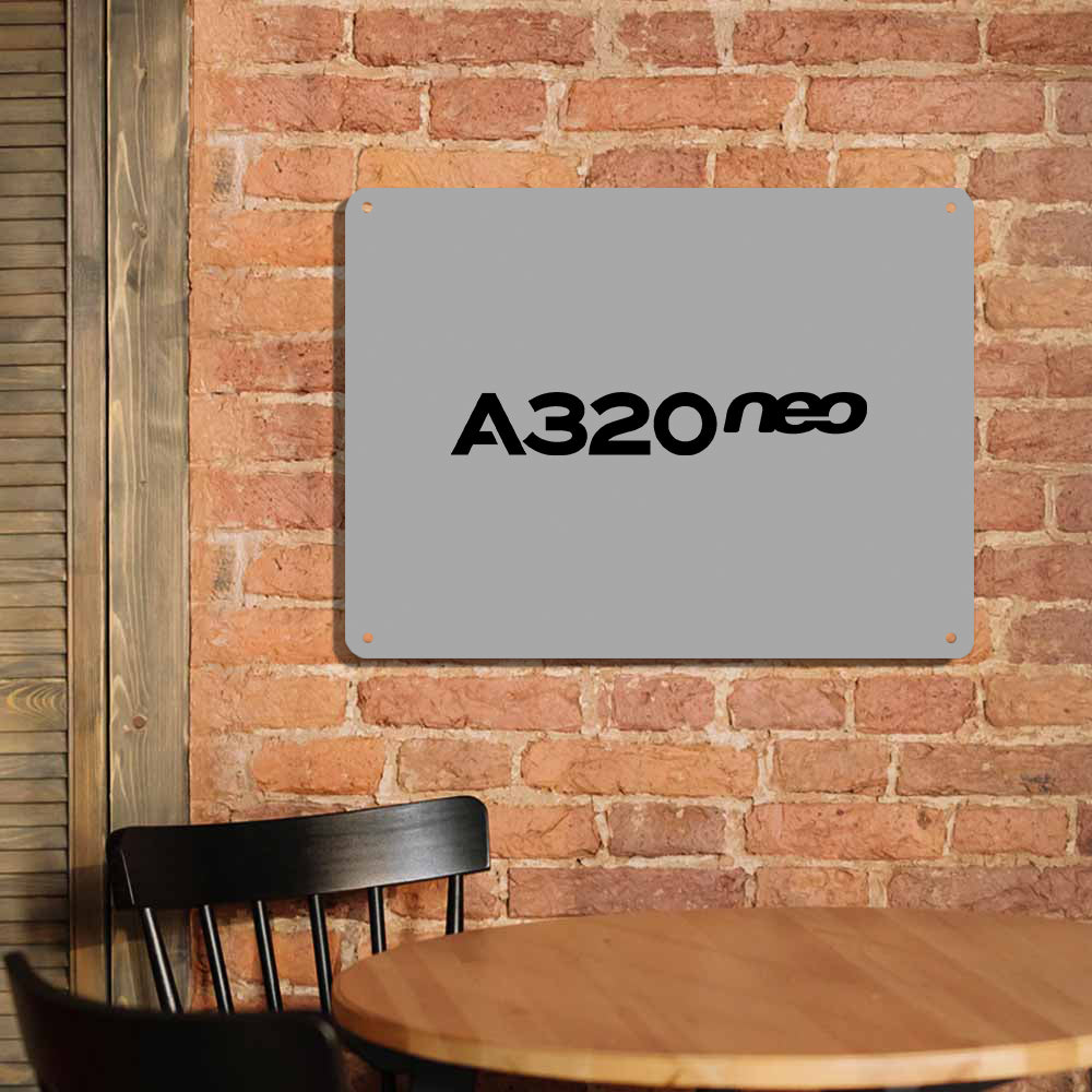 A320neo & Text Printed Metal Sign